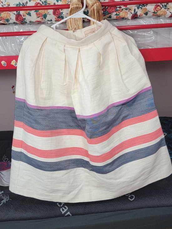 Hutch Dresses & Skirts - Hutch Anthropologie Varsity Striped Cream Midi Skirt with Coral